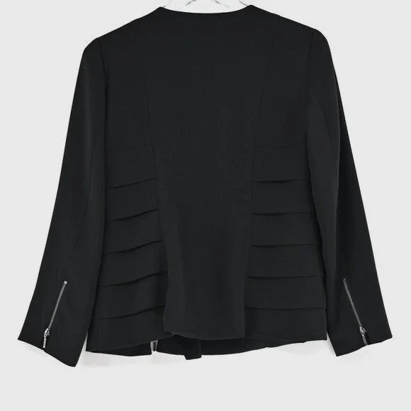 YANSI FUGEL Jacket Womens Size 4 Black Moto Double Zipper Grunge Bikercore NEW - Picture 5 of 7